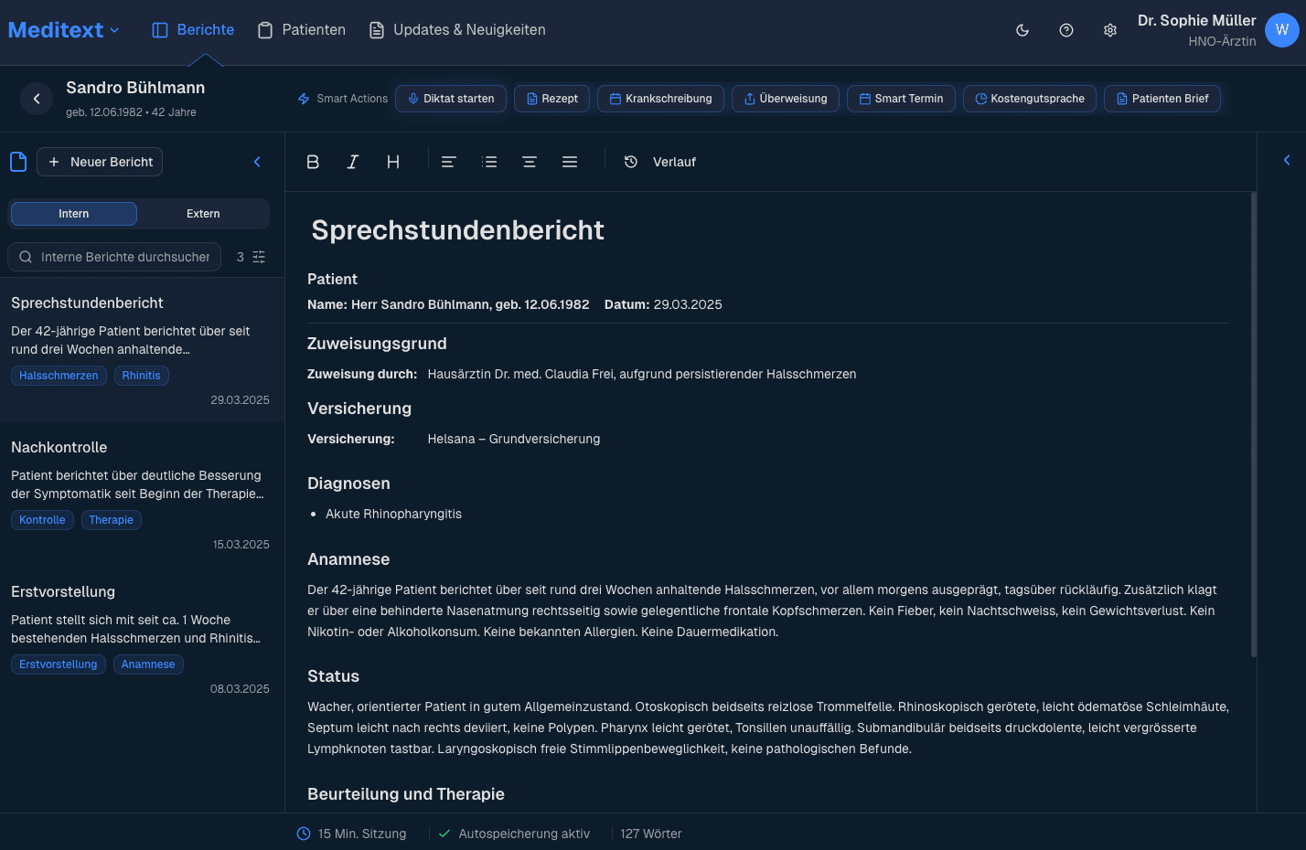Meditext Interface